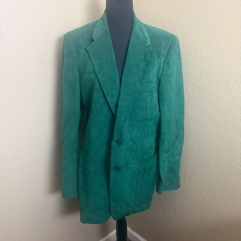 Kingsridge Green Suede Leather Sport Coat Blazer Bonney & Gordon USA